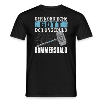 Hammersbald Der nordische Gott der Ungeduld - Männer T-Shirt - Schwarz - Vorne - AI Model Male 178 light (178cm)