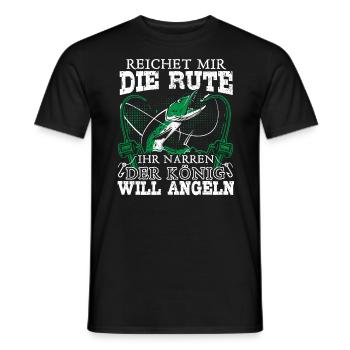 Fischer Reichet mir die Rute der König will angeln - Männer T-Shirt - Schwarz - Vorne - AI Model Male 178 light (178cm)