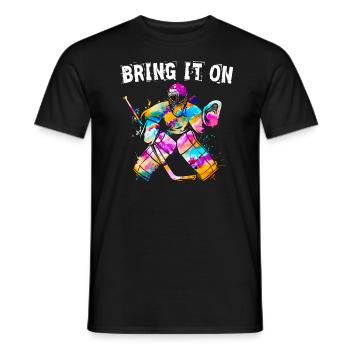 Eishockey Goalie Bring it on Hockey Hockeytormann - Männer T-Shirt - Schwarz - Vorne - AI Model Male 178 light (178cm)