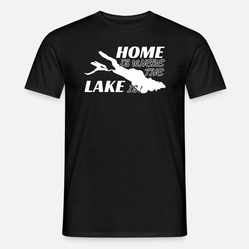 Bodensee Home is where the lake is - Männer T-Shirt - Schwarz