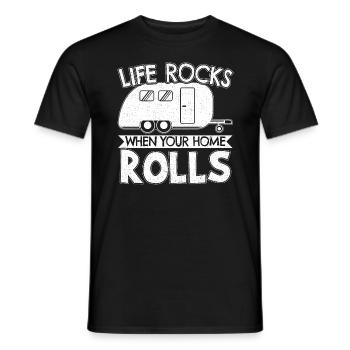 Campen Outdoor Wohnwagen Geschenk - Männer T-Shirt - Schwarz - Vorne - AI Model Male 178 light (178cm)