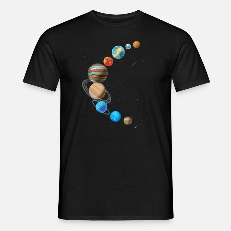 Sonnensystem in Sichelform - Männer T-Shirt - Schwarz