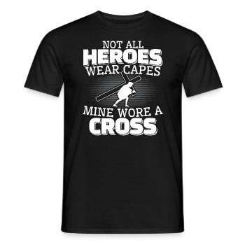 Jésus-Christ avec le christianisme chrétien croisé - T-shirt homme - noir - Devant - AI Model Male 178 light (178cm)