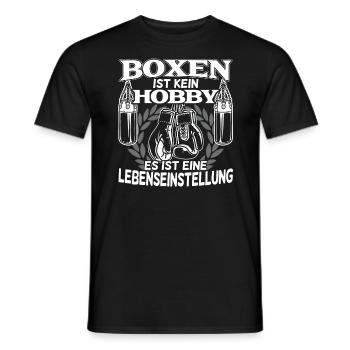 Boxer Boxkampf Boxen ist eine Lebenseinstellung - Männer T-Shirt - Schwarz - Vorne - AI Model Male 178 light (178cm)