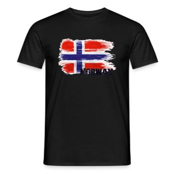 Norwegische Flagge - Männer T-Shirt - Schwarz - Vorne - AI Model Male 178 light (178cm)