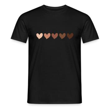 End Racism shirt Black lives matter Hearts - Men's T-Shirt - black - Front - AI Model Male 178 light (178cm)