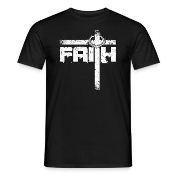 Jésus-Christ à la croix christianisme confiance - T-shirt homme - noir - Devant - AI Model Male 178 light (178cm)