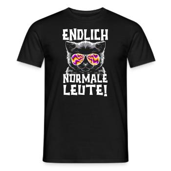 Darkpsy Goa Festival Psychedelic Katze - Männer T-Shirt - Schwarz - Vorne - AI Model Male 178 light (178cm)