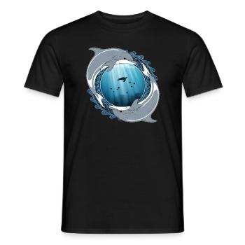 Delfine - Männer T-Shirt - Schwarz - Vorne - AI Model Male 178 light (178cm)