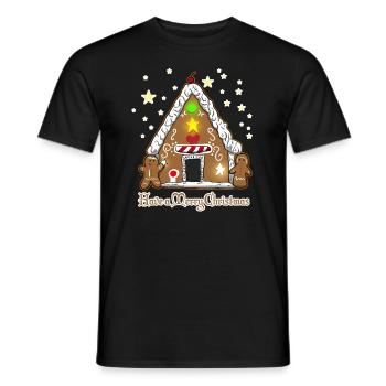 Maison de pain d'épice de Noël Passez un joyeux Noël - T-shirt homme - noir - Devant - AI Model Male 178 light (178cm)