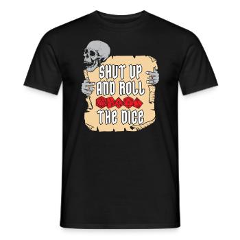 RPG Halt die Klappe und rolle die Würfel D20 - Männer T-Shirt - Schwarz - Vorne - AI Model Male 178 light (178cm)