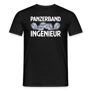 Panzerband Ingenieur Lustige Sprüche Techniker - Männer T-Shirt - Schwarz - Vorne - AI Model Male 178 light (178cm)