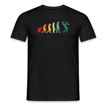Saxophon Evolution Saxophonspieler Jazz Saxofon - Männer T-Shirt - Schwarz - Vorne - AI Model Male 178 light (178cm)