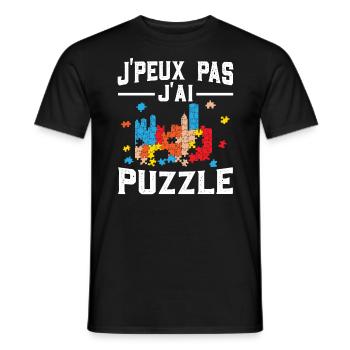Puzzle Puzzlestück Ich Kann Nicht Ich Habe Puzzlen - Männer T-Shirt - Schwarz - Vorne - AI Model Male 178 light (178cm)