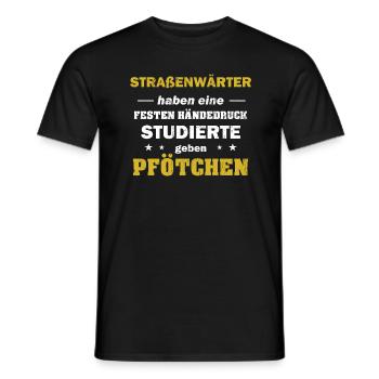 Straßenwärter Straßenbau fester Händedruck - Männer T-Shirt - Schwarz - Vorne - AI Model Male 178 light (178cm)