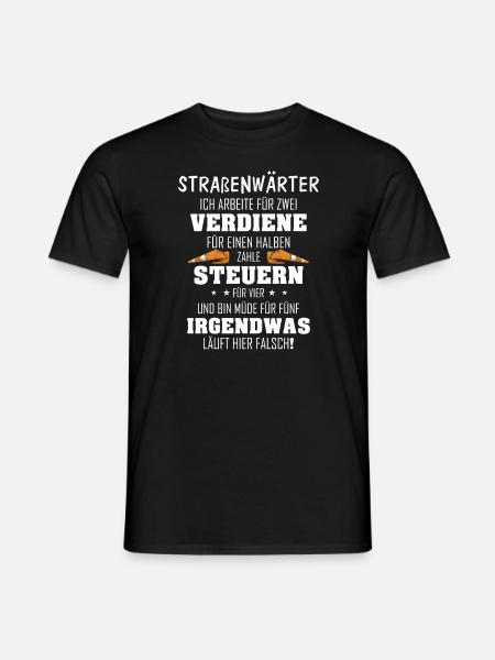 Straßenwärter Steuern Straßenmeister Geschenk - Männer T-Shirt - Schwarz