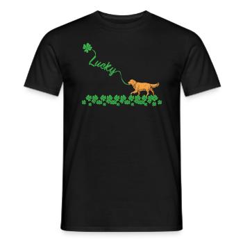 Heureux Golden Retriever Dog St. Patricks Day - T-shirt homme - noir - Devant - AI Model Male 178 light (178cm)