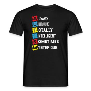 Autism Awareness ASD Autism Spectrum Disorder - Men's T-Shirt - black - Front - AI Model Male 178 light (178cm)