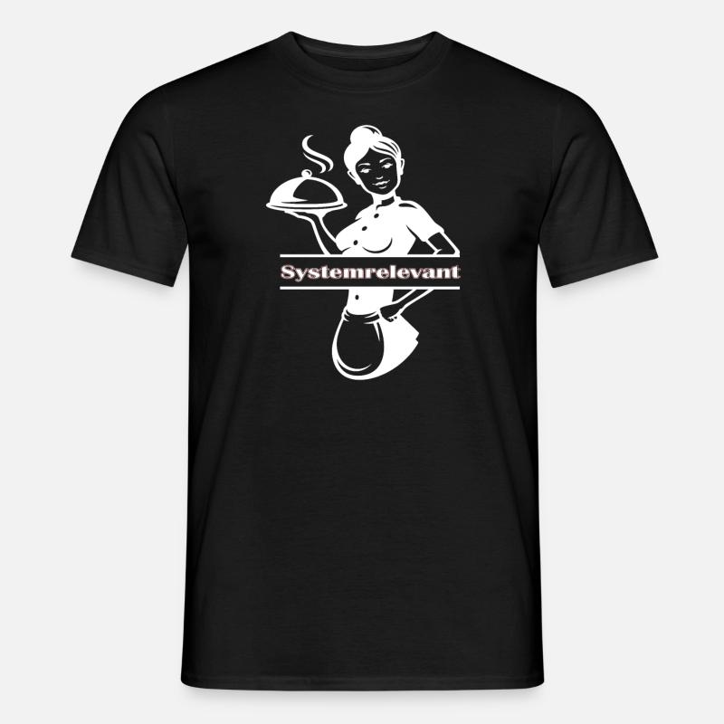 Kellnerin Restaurant Systemrelevant - Männer T-Shirt - Schwarz