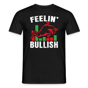 Feeling Bullish Stock Market Trading Day Exchange - Men's T-Shirt - black - Front - AI Model Male 178 light (178cm)
