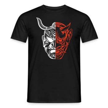 Demon Mask Hannya Hannyamask Japan Oni - Men's T-Shirt - black - Front - AI Model Male 178 light (178cm)