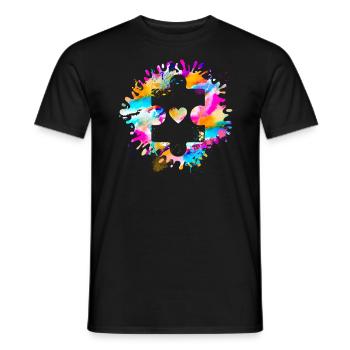 Autismus-Puzzle Autismus Bewusstseins Tag - Männer T-Shirt - Schwarz - Vorne - AI Model Male 178 light (178cm)