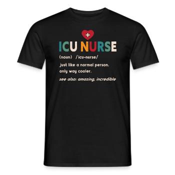 Unité de soins intensifs médicaux de définition de l’infirmière de l’USI - T-shirt homme - noir - Devant - AI Model Male 178 light (178cm)