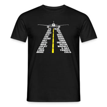 Phonetic Alphabet Aircraft Pilot Aviator Airplane - Men's T-Shirt - black - Front - AI Model Male 178 light (178cm)