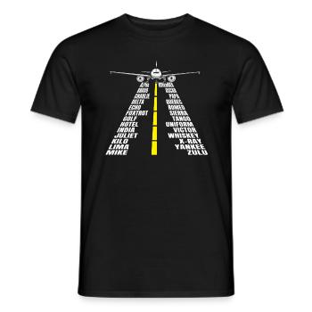 Phonetisches Alphabet Flugzeug Pilot - Männer T-Shirt - Schwarz - Vorne - AI Model Male 178 light (178cm)