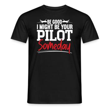 Ich Könnte Eines Tages Ihr Pilot Sein Flugzeug - Männer T-Shirt - Schwarz - Vorne - AI Model Male 178 light (178cm)