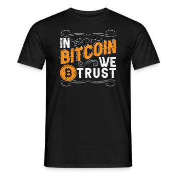 In Bitcoin Vertrauen Wir Cryptocurrency Crypto - Männer T-Shirt - Schwarz - Vorne - AI Model Male 178 light (178cm)