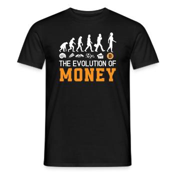 L’évolution de l’argent Crypto monnaie Bitcoin - T-shirt homme - noir - Devant - AI Model Male 178 light (178cm)