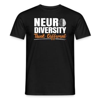 Neurodiversity Think Differently - Men's T-Shirt - black - Front - AI Model Male 178 light (178cm)
