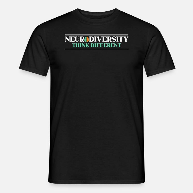 Neurodiversity Think Different Rainbow Brain ASD - Men’s T-shirt - black