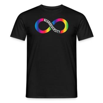 Neurodiversität Rainbow Infinity Neurodivergent - Men's T-Shirt - black - Front - AI Model Male 178 light (178cm)