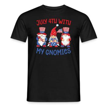 4. Juli Mit Meinen Gnomen 4. Juli Gartenarbeit - Männer T-Shirt - Schwarz - Vorne - AI Model Male 178 light (178cm)