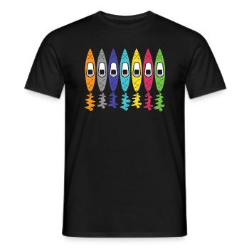 Colorful Kayak Kayaking Kayaker Canoeing Paddling - Men's T-Shirt - black - Front - AI Model Male 178 light (178cm)