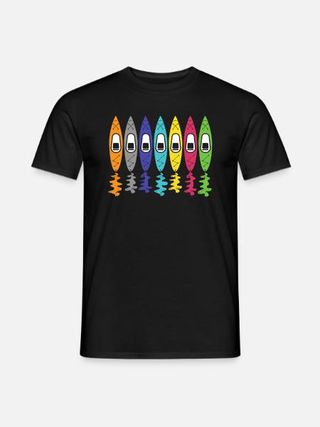 Bunte Kajak Kajak Kajak Kanupaddeln - Männer T-Shirt - Schwarz