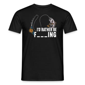 Ich würde lieber Angeln lustige Fischer Fischer Witze - Männer T-Shirt - Schwarz - Vorne - AI Model Male 178 light (178cm)