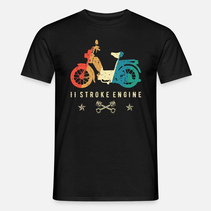 2 stroke engine 2 Takter Mofa Moped Retro Geschenk - Männer T-Shirt - Schwarz