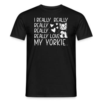 Ich Liebe Meinen Yorkie Yorkshire Terrier Hund - Männer T-Shirt - Schwarz - Vorne - AI Model Male 178 light (178cm)