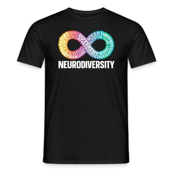 Neurodiversity Neurodivergent Rainbow Infinity - Men's T-Shirt - black - Front - AI Model Male 178 light (178cm)
