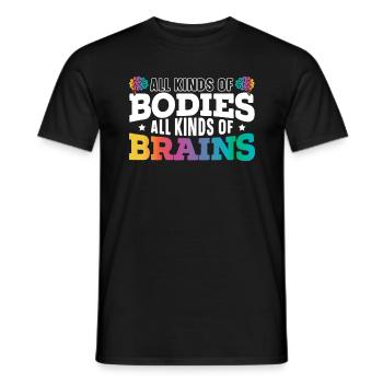 Alle Arten von Körpern alle Arten von Gehirnen ADHS ASD - Männer T-Shirt - Schwarz - Vorne - AI Model Male 178 light (178cm)