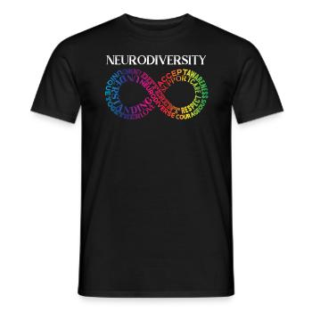 Neurodiversity Neurodivergent Rainbow Infinity - Men's T-Shirt - black - Front - AI Model Male 178 light (178cm)