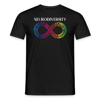 Neurodiversité Arc-en-ciel Infini - T-shirt homme - noir - Devant - AI Model Male 178 light (178cm)