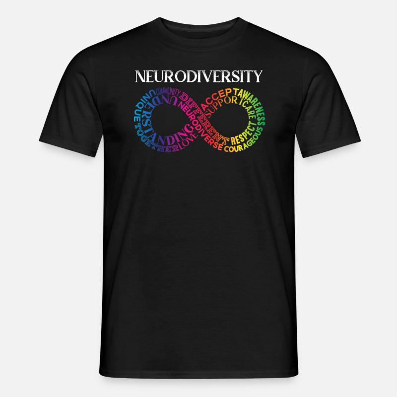 Neurodiversität Regenbogen Unendlichkeit - Männer T-Shirt - Schwarz