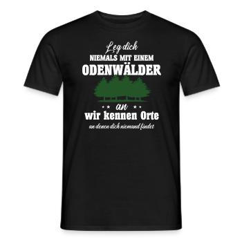 Odenwald Leg dich nie mit einem Odenwälder an - Männer T-Shirt - Schwarz - Vorne - AI Model Male 178 light (178cm)