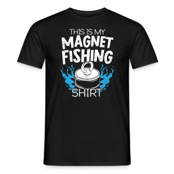 This Is My Magnet Fishing Shirt Fisherman Hunting - Men's T-Shirt - black - Front - AI Model Male 178 light (178cm)