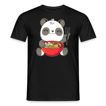 Kawaii Panda Ramen Esser Japanische Nudelsuppe - Männer T-Shirt - Schwarz - Vorne - AI Model Male 178 light (178cm)