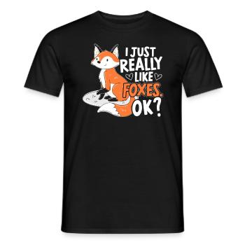 Ich Mag Halt Einfach Füchse Ok? Fuchs Lover - Männer T-Shirt - Schwarz - Vorne - AI Model Male 178 light (178cm)